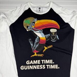 Notre Dame Guinness Long Sleeve Shirt Men's XXL Black White Game Time EUC